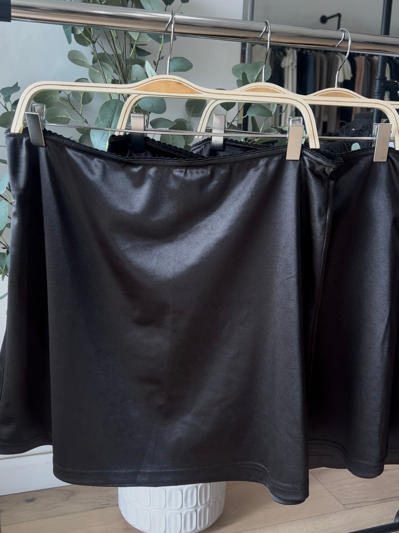 Curve Satin Mini Skirt