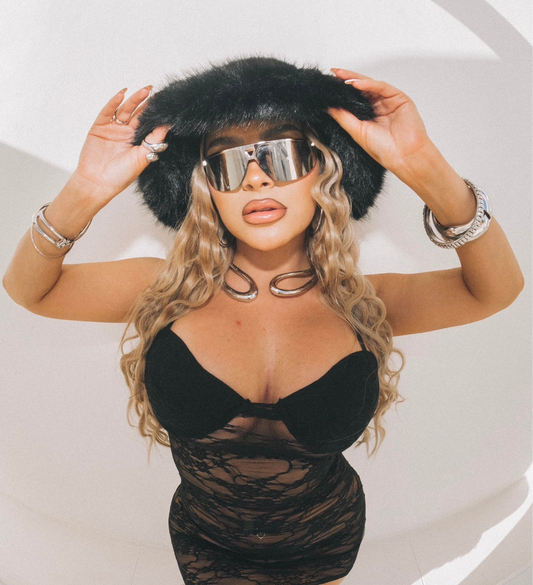 Black Fuzzy Bucket Hat