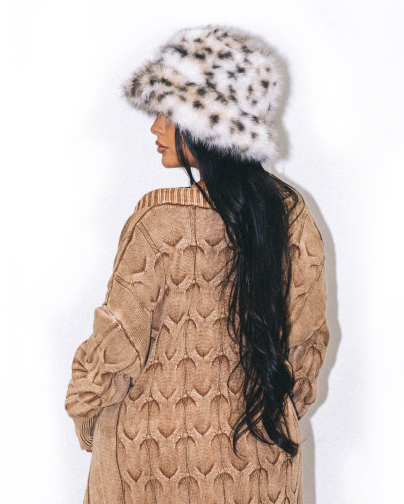 Leopard Fuzzy Bucket Hat